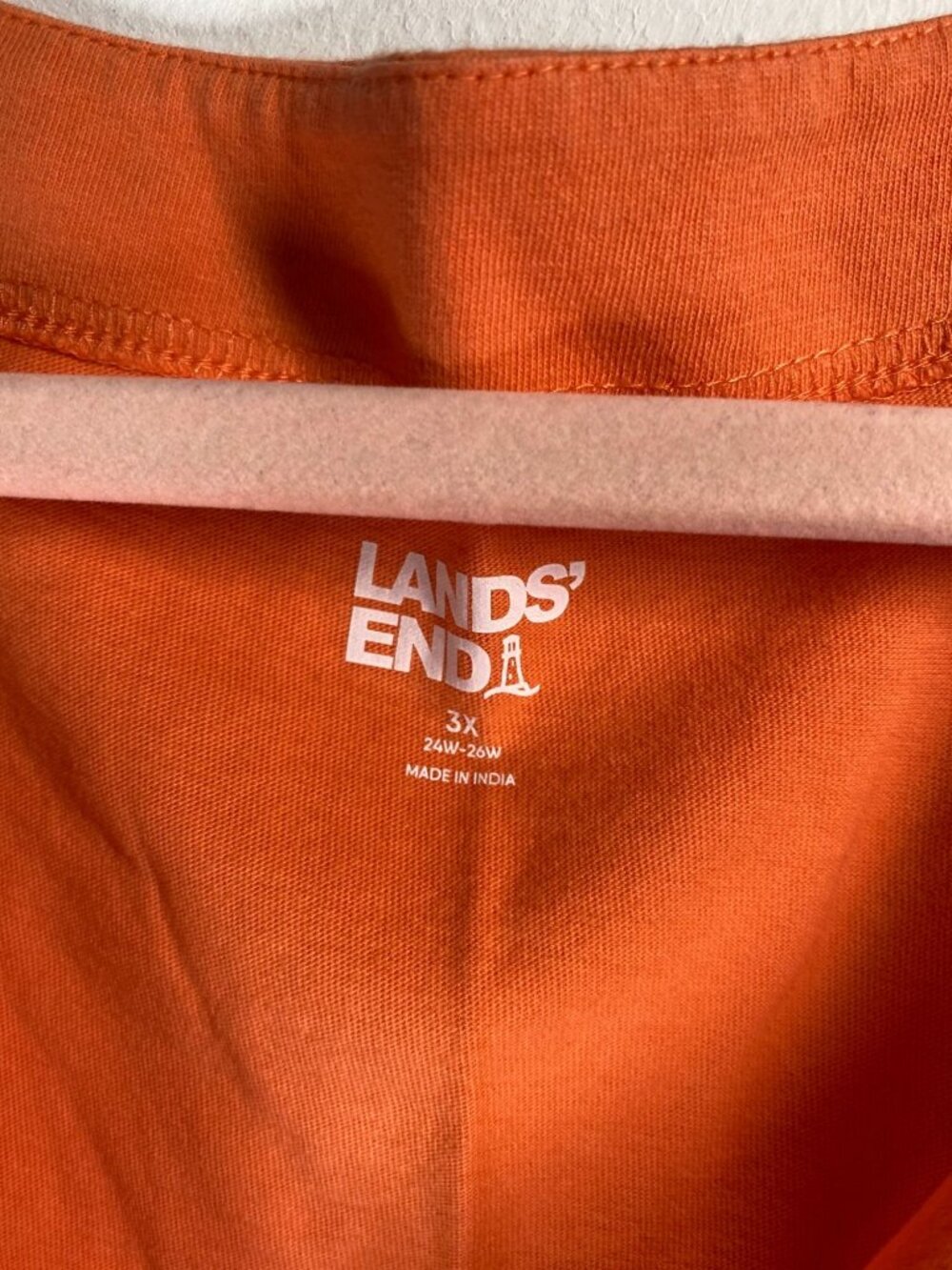 Lands End Sleeveless Orange Embroidered Cotton Tunic Dress With Pockets Size 3X - Picture 3 of 8